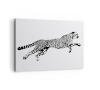 Cuadro Sobre Lienzo 100x70cm Cuadros Pared Guepardo animal puntos Wall Art