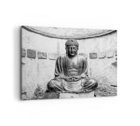 Cuadro Sobre Lienzo 100x70cm Cuadros Pared Japonés Buda Estatua Wall Art Prints