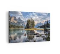 Cuadro Sobre Lienzo 100x70cm Cuadros Pared Lago Paisaje Naturaleza Wall Art