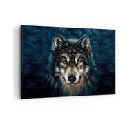 Cuadro Sobre Lienzo 100x70cm Cuadros Pared Lobo Oscuro Gráficos Wall Art Prints