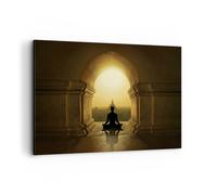 Cuadro Sobre Lienzo 100x70cm Cuadros Pared Meditación Templo Sombra Wall Art