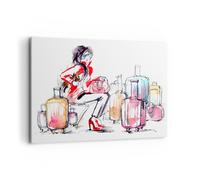 Cuadro Sobre Lienzo 100x70cm Cuadros Pared Mujer bolsas viajes turismo Wall Art