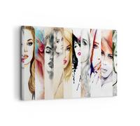 Cuadro Sobre Lienzo 100x70cm Cuadros Pared Mujeres belleza señora Ilustración