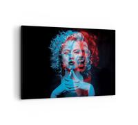 Cuadro Sobre Lienzo 100x70cm Cuadros Pared Negro Mujer Emociones Wall Art Prints