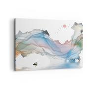 Cuadro Sobre Lienzo 100x70cm Cuadros Pared Olas Montañas Hada Wall Art Prints