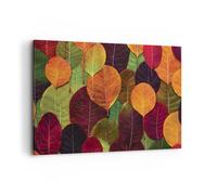 Cuadro Sobre Lienzo 100x70cm Cuadros Pared Otoño Hojas Gráficos Wall Art Prints