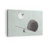 Cuadro Sobre Lienzo 100x70cm Cuadros Pared Piedra Palanca Física Wall Art Prints