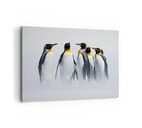 Cuadro Sobre Lienzo 100x70cm Cuadros Pared Pingüinos invierno nieve a pie Art