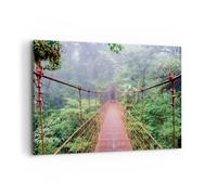 Cuadro Sobre Lienzo 100x70cm Cuadros Pared Puente Suspendido Costa Rica Wall Art
