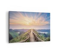 Cuadro Sobre Lienzo 100x70cm Cuadros Pared Sendero Montaña Azores Wall Art