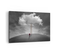 Cuadro Sobre Lienzo 100x70cm Cuadros Pared Símbolo Escalera Cielo Wall Art