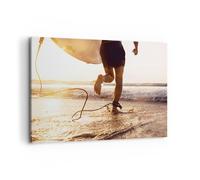 Cuadro Sobre Lienzo 100x70cm Cuadros Pared Surf Playa Alegría Wall Art Prints