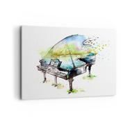 Cuadro Sobre Lienzo 100x70cm Cuadros Piano la naturaleza la música la elegancia