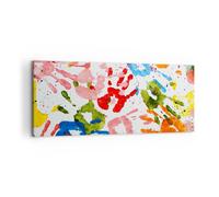 Cuadro Sobre Lienzo 120x50cm Cuadros Impresiones Manos composición multicolores