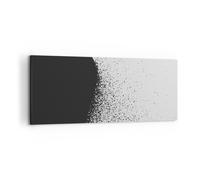 Cuadro Sobre Lienzo 120x50cm Cuadros Pared Abstracción Blanco Y Negro Geometría