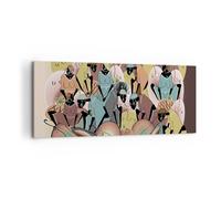Cuadro Sobre Lienzo 120x50cm Cuadros Pared Africano Gráficos Mujeres Wall Art