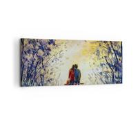 Cuadro Sobre Lienzo 120x50cm Cuadros Pared Amantes En Banco Wall Art Prints