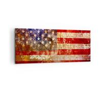 Cuadro Sobre Lienzo 120x50cm Cuadros Pared América bandera nacional patriótico