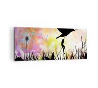 Cuadro Sobre Lienzo 120x50cm Cuadros Pared artística carácter nube flor Wall Art