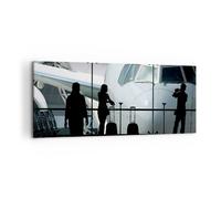 Cuadro Sobre Lienzo 120x50cm Cuadros Pared Avión Aeropuerto Passangers Wall Art