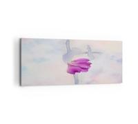 Cuadro Sobre Lienzo 120x50cm Cuadros Pared Ballet flores chica la elegancia Art