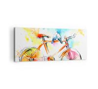 Cuadro Sobre Lienzo 120x50cm Cuadros Pared Bicicletas pájaros paloma pureza Art