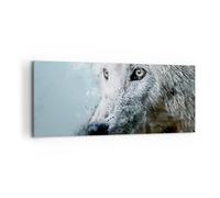 Cuadro Sobre Lienzo 120x50cm Cuadros Pared Blanco El Lobo Imagen Wall Art Prints