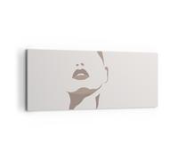 Cuadro Sobre Lienzo 120x50cm Cuadros Pared Boho Mujer Boca Wall Art Prints Decor