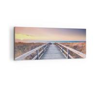 Cuadro Sobre Lienzo 120x50cm Cuadros Pared Camino Mar Puente Wall Art Prints