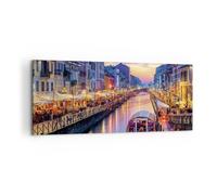 Cuadro Sobre Lienzo 120x50cm Cuadros Pared Canal Grande Tarde Wall Art Prints