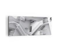 Cuadro Sobre Lienzo 120x50cm Cuadros Pared Ciencia Ilusión Escaleras Wall Art