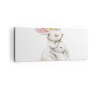 Cuadro Sobre Lienzo 120x50cm Cuadros Pared Conejo Liebre Infantil Wall Art