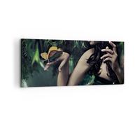 Cuadro Sobre Lienzo 120x50cm Cuadros Pared Cuerpo cosméticos moda mariposa Art