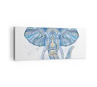 Cuadro Sobre Lienzo 120x50cm Cuadros Pared Elefante Patrones fauna áfrica Art