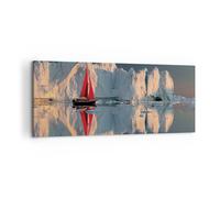 Cuadro Sobre Lienzo 120x50cm Cuadros Pared Glaciar Océano Groenlandia Wall Art