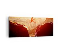 Cuadro Sobre Lienzo 120x50cm Cuadros Pared Hombre montaña libertad Wall Art