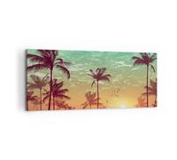 Cuadro Sobre Lienzo 120x50cm Cuadros Pared horizonte costa coco Cielo Wall Art