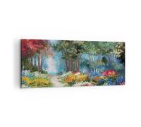 Cuadro Sobre Lienzo 120x50cm Cuadros Pared Impresionismo Naturaleza Bosque Art