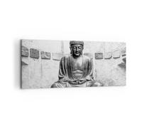 Cuadro Sobre Lienzo 120x50cm Cuadros Pared Japonés Buda Estatua Wall Art Prints