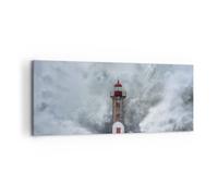 Cuadro Sobre Lienzo 120x50cm Cuadros Pared Linterna Mar Tormenta Wall Art Prints