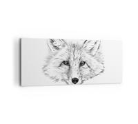 Cuadro Sobre Lienzo 120x50cm Cuadros Pared Lobo niños bosquejo ilustra Wall Art