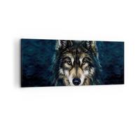 Cuadro Sobre Lienzo 120x50cm Cuadros Pared Lobo Oscuro Gráficos Wall Art Prints