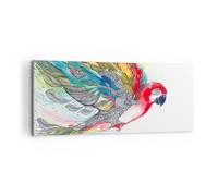 Cuadro Sobre Lienzo 120x50cm Cuadros Pared Loro alas plumas naturaleza Wall Art