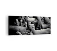 Cuadro Sobre Lienzo 120x50cm Cuadros Pared Manos Tolerancia Comunidad Wall Art