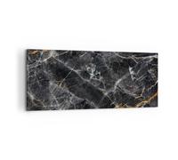 Cuadro Sobre Lienzo 120x50cm Cuadros Pared Mármol Piedra Negro Wall Art Prints