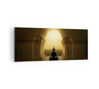 Cuadro Sobre Lienzo 120x50cm Cuadros Pared Meditación Templo Sombra Wall Art