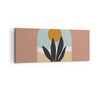 Cuadro Sobre Lienzo 120x50cm Cuadros Pared Minimalista Ventana Flor Wall Art
