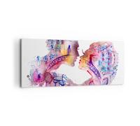 Cuadro Sobre Lienzo 120x50cm Cuadros Pared Pareja amor mujer urbano Wall Art