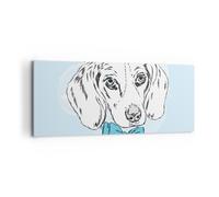 Cuadro Sobre Lienzo 120x50cm Cuadros Pared Perro labrador ojo retrato Wall Art