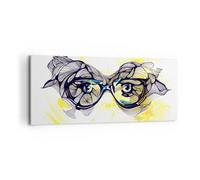 Cuadro Sobre Lienzo 120x50cm Cuadros Pared persona ojos sombras laación Wall Art
